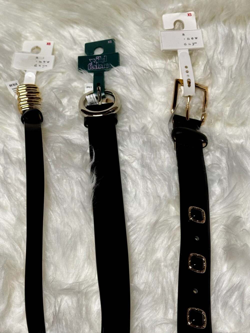 W11 XS (SAVE $35!) Women’s Black Belt Bundle of 3 A New Day Wild Fable Gold
